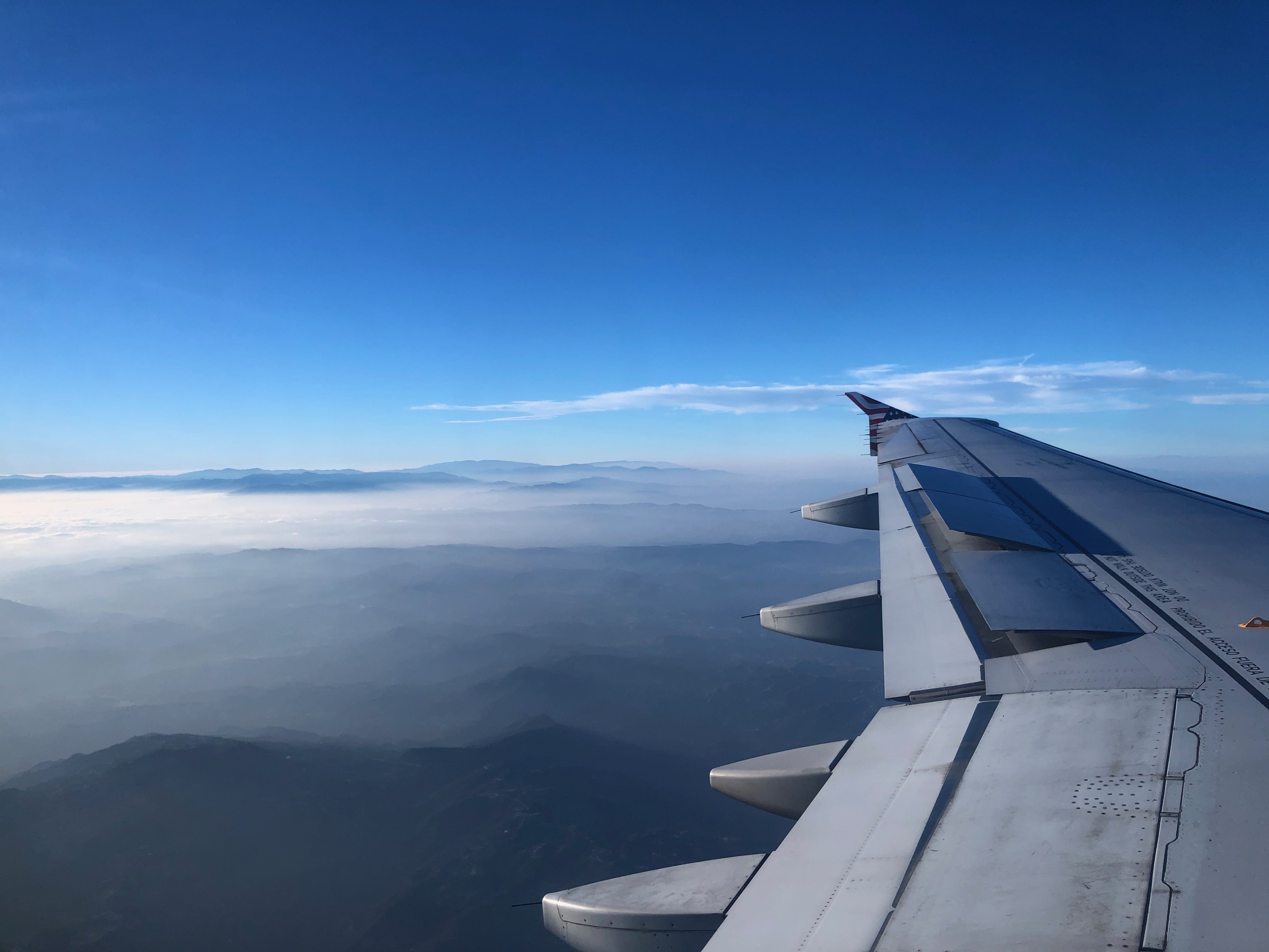 Airplane flying into Los Angeles