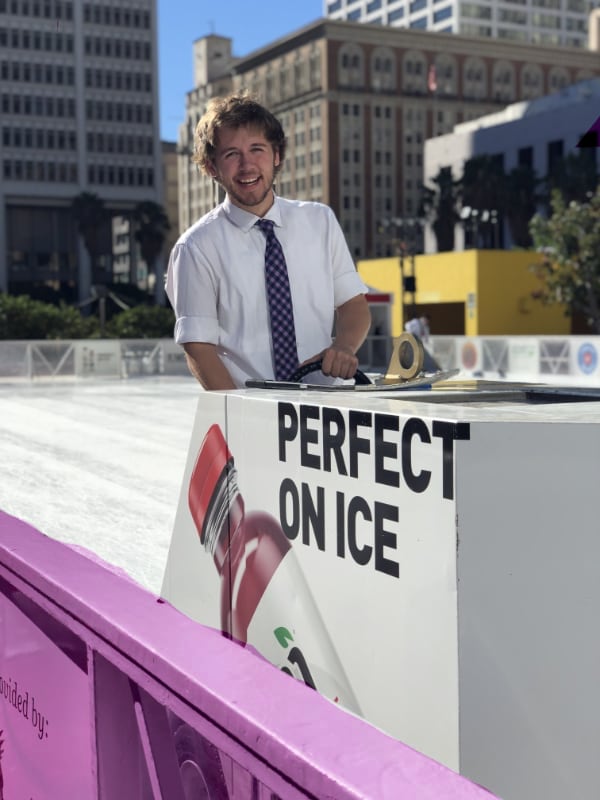 zamboni operator smiling